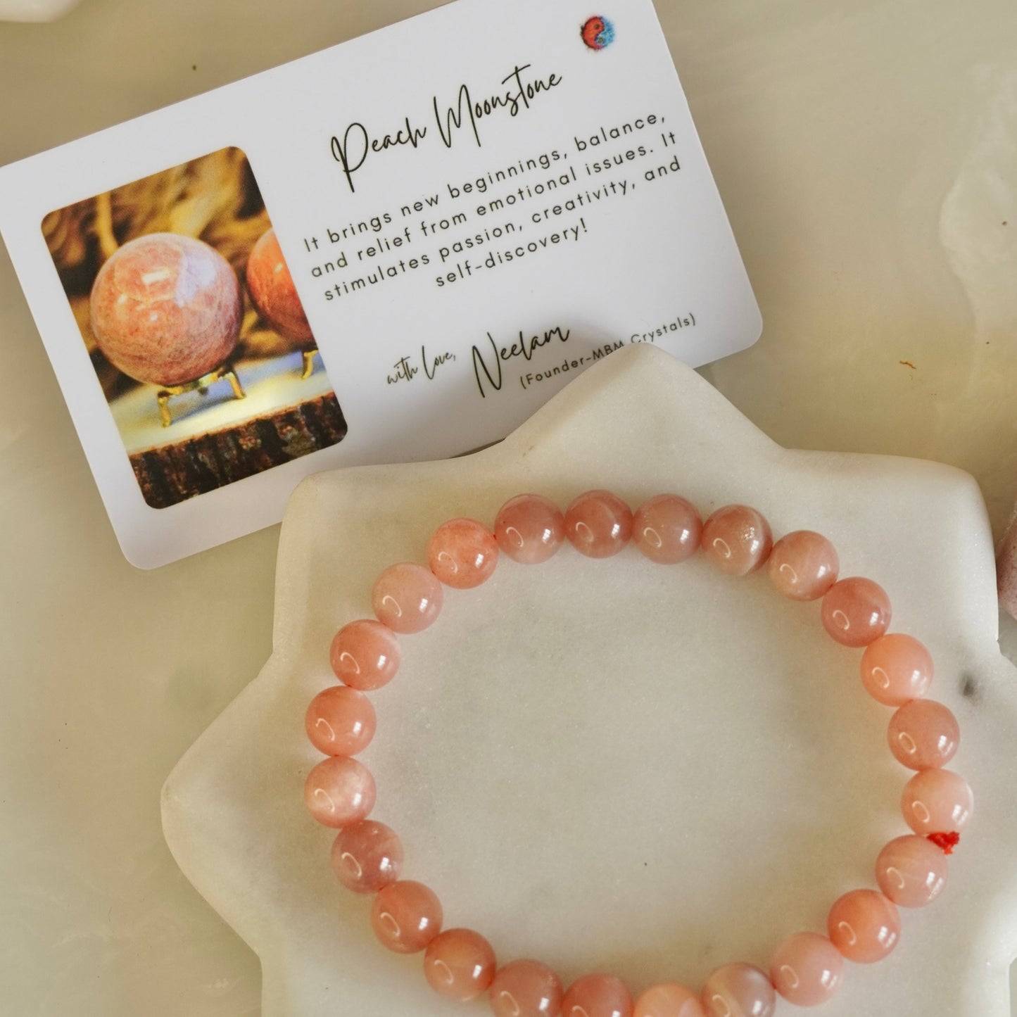 Peach Moonstone Bracelet