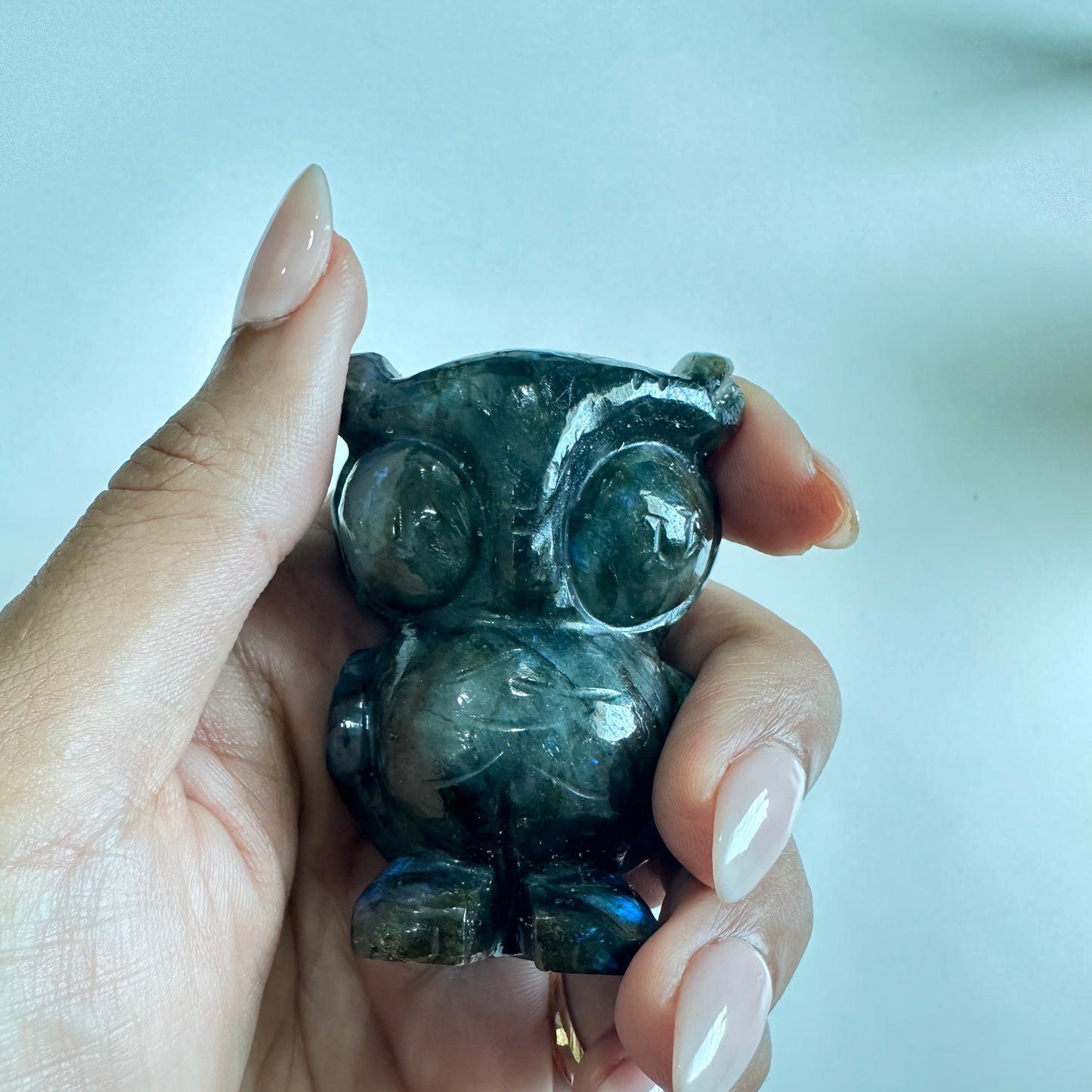 Labradorite Owl Totem