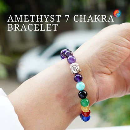 Amethyst 7 Chakra Bracelet | Power of 7 crystals