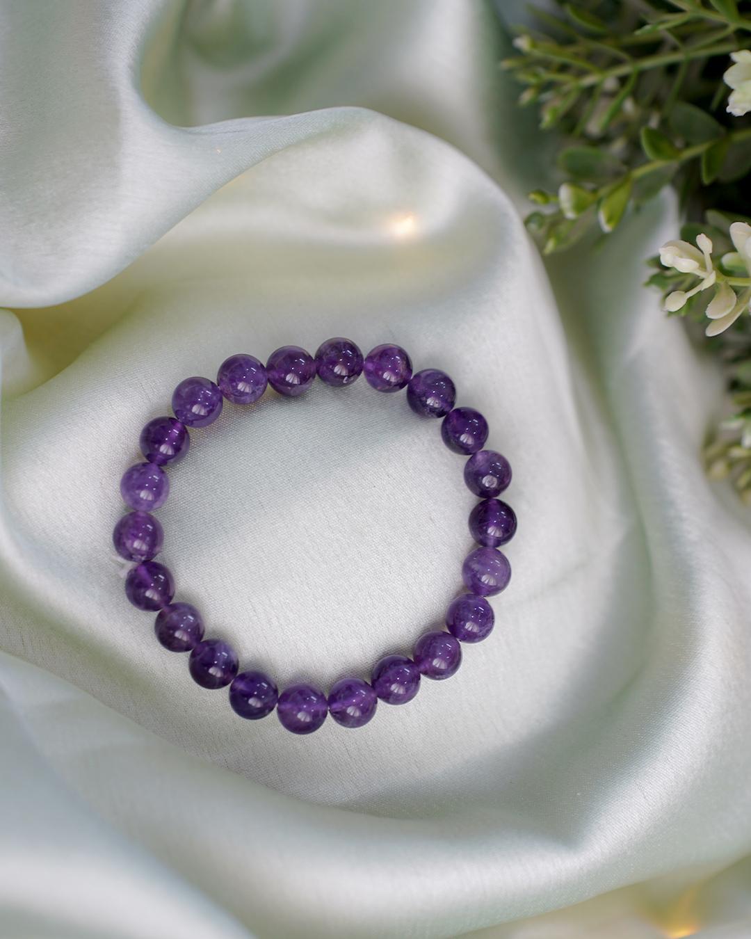 Pure Brazilian Amethyst Beads Bracelet