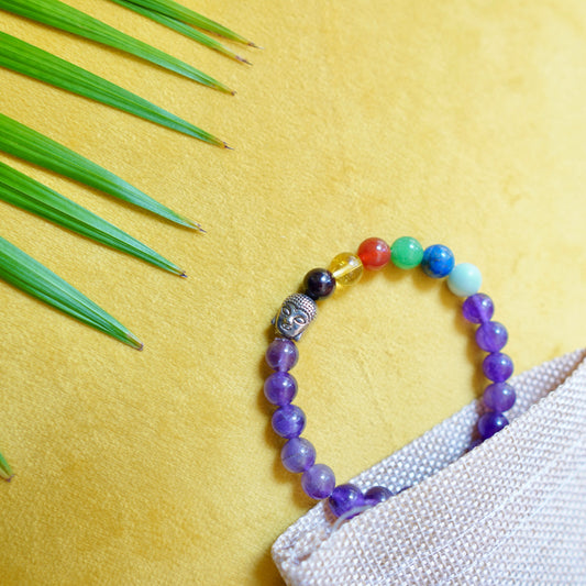 Amethyst 7 Chakra Bracelet | Power of 7 crystals