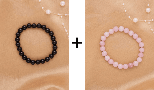 Black Obsidian + Kunzite Bracelet (Customized)