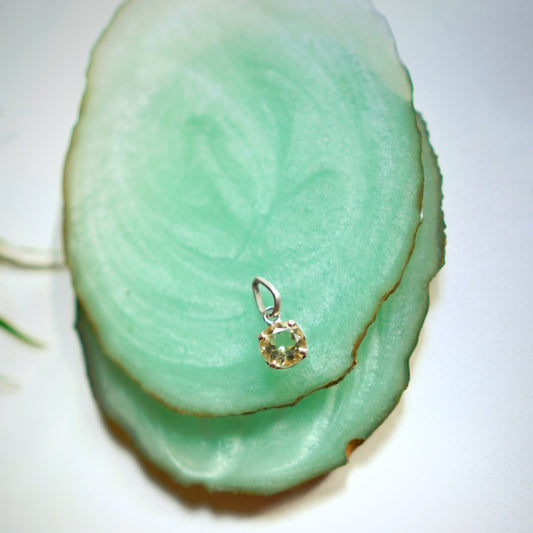 Raw Citrine Pendant | 925 Sterling Silver