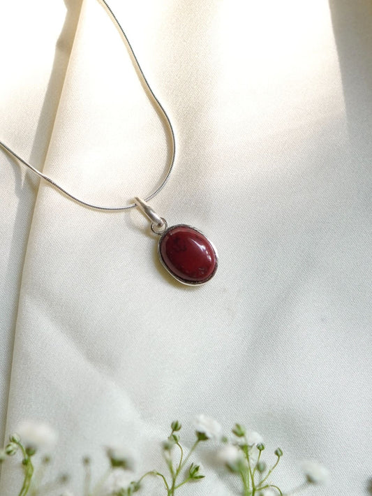 Red Jasper pendant in silver