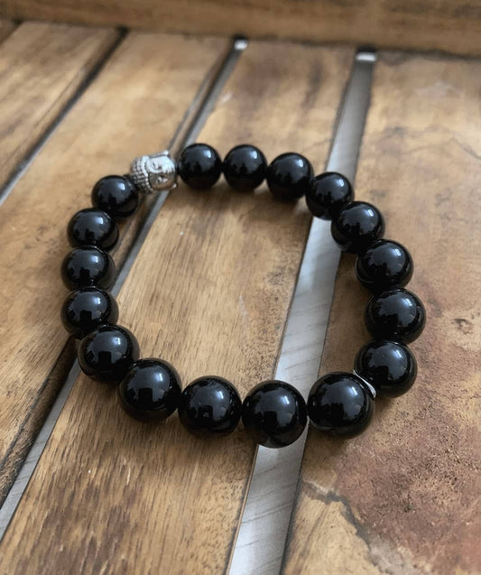 Black Tourmaline Buddha Bracelet