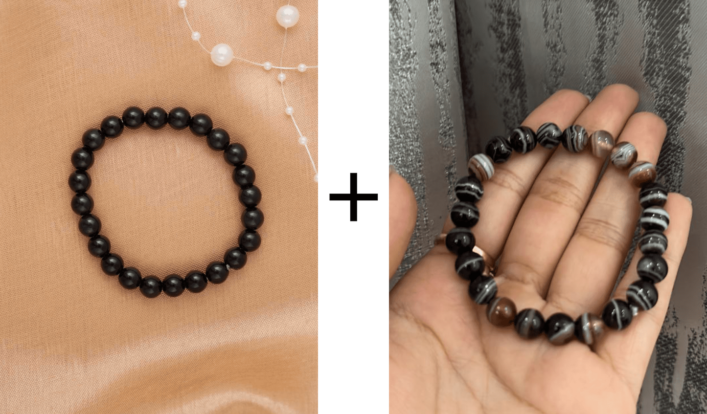 Black Obsidian + Sulemani hakik Bracelet (Customized)