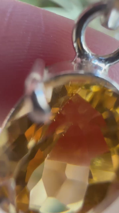 Raw Citrine Pendant | 925 Sterling Silver