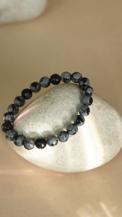 Snowflake Obsidian Bracelet