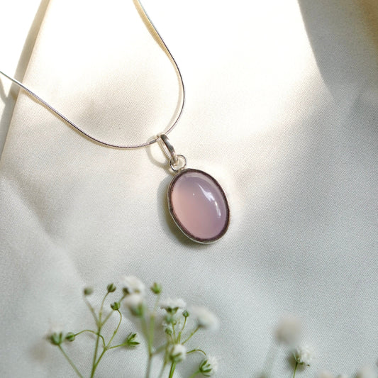 Rose Quartz Pendant | 925 Sterling Silver